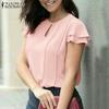Women Casual O-neck Short Sleeve Loose Summer Blouse
