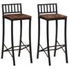 VidaXL Chaises de bar lot de 2 bois de récupération massif, chaise, tabouret de bar de cuisine, chaise de restaurant 358944