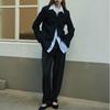 Women Spring Autumn Oversize 100% Cotton Long Sleeve Button Down Shirt, Loose Fit Mid-Length Casual Top