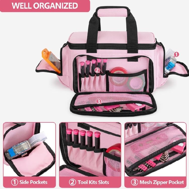 Industrial Strength 14 Inch Tool Storage Bag For Women Water Resistant Nylon Adjustable Strap Workshop Organization
