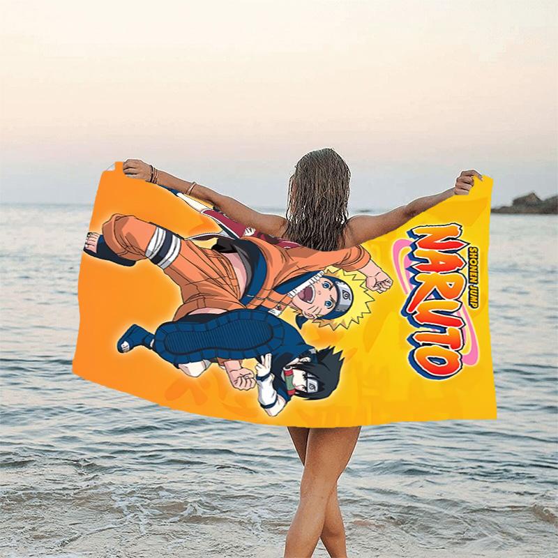 1pc NARUTO Beach Towel, Beach and Seaside Swimming Pool Equipment, Fashion Pattern, Rectangular, Travel Essentials