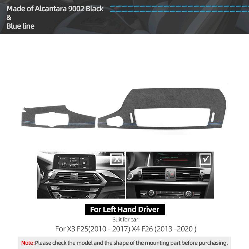 For BMW X3 F25 X4 F26 Made of Alcantara Center Console Air Vent Outlet Trim Frame Performance Stickers Car Interior Accessories