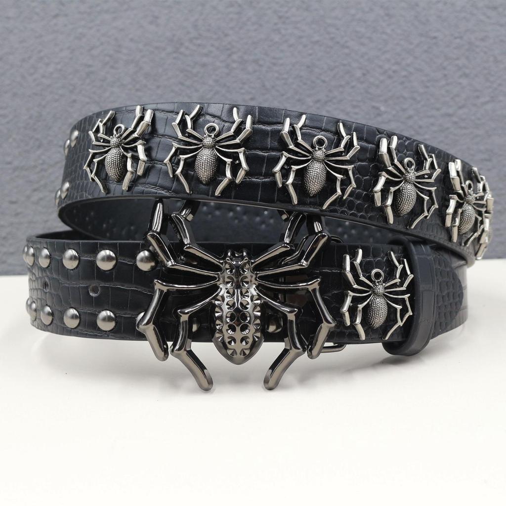 Men's Spider Rivet Punk Belt - Hip Hop Street Style