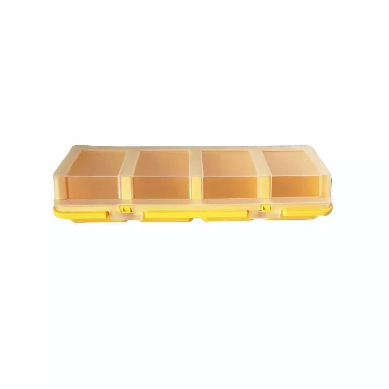 Plastic Screw Organizer Box With 4 Compartments Portable Tool Parts Storage Bin With Lid For Hardware Small Parts Display