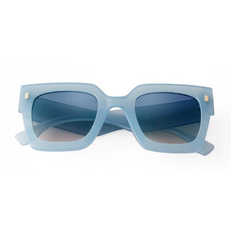 Fashion Rivet Oversize Blue Square Sunglasses Women Men Luxury Brans Designer Retro Tortoiseshell Large Frame Sun Glasses S2151J