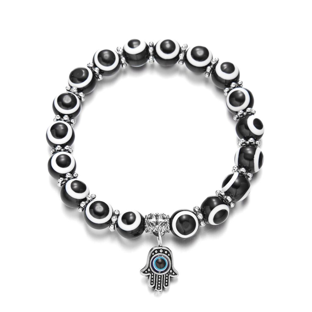 Lucky Turkish Evil Eye Beaded Bracelet 2026 New Design Colorful Eyes Fatima Hand Pendant Bracelets For Women Men Couple Jewelry