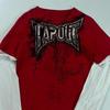 RogueWave Y2K T Shirt Men New Hip Hop Red Printing Round Neck Oversized Long Sleeved T Shirt Casual Gothic Clothing Tops Streetwear