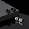 Fashion Chic Irregular Pleated Stud Earrings for Men, Stainless Steel Geometric Square Earrings, Creative Trendy Jewelry Gifts