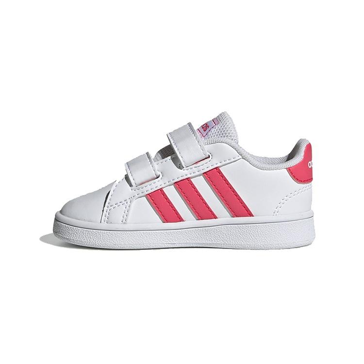 (TD) adidas Grand Court Infant White Real Pink Baby EF0115 EU 26.5