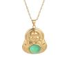 Gilded Maitreya Buddha Necklace with Jade Pendant for Men and Women - Ethnic Style Agate Clavicle Chain