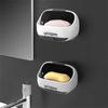 Free Perforated Soap Dish Wall Mounted Storage Rack Creative Drain Soap Box  Soap Holder