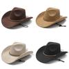 Ethnic Style Western Hat With Buckram Brim And Turndown For Outdoor Wear