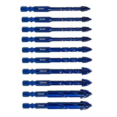 Four-Edged Serrations Drill Bit Set Drilling Tool For Glass Tile and Concrete 6-12mm Multifunction Drill Bit