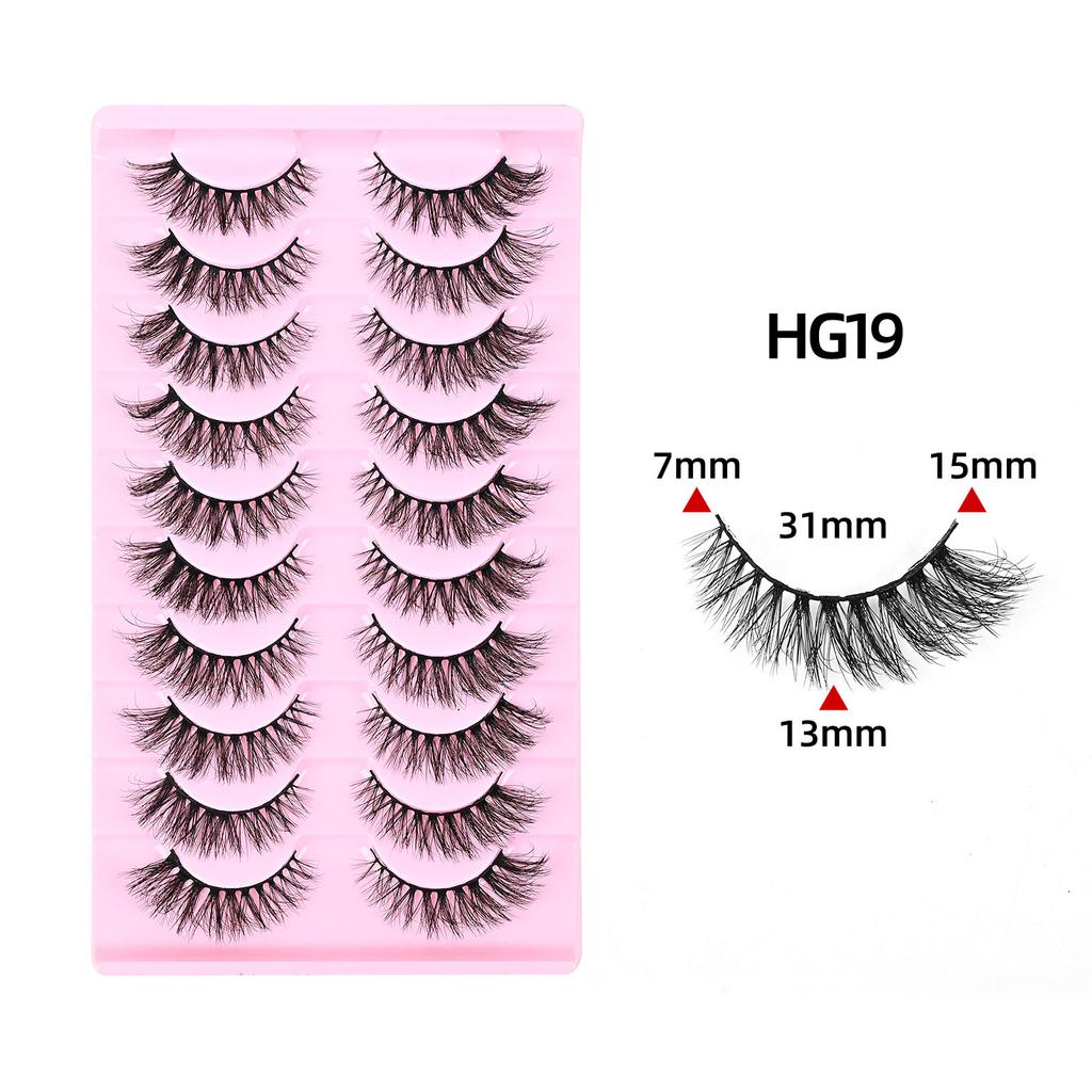 10 Paar Dicke Falsche Wimpern Dreidimensional Geschwungen Flauschig Hörnchenförmige Katzenaugen-Wimpern 2026