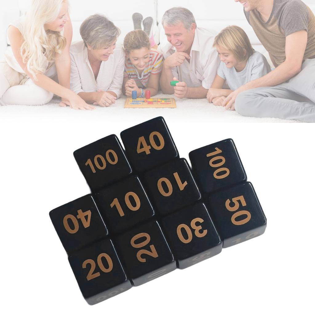 10Pcs Acrylic Mult Sided Dices Role Playing Table Game Dices Six Sided Dices Round Corner Dices Mahjong Accessories
