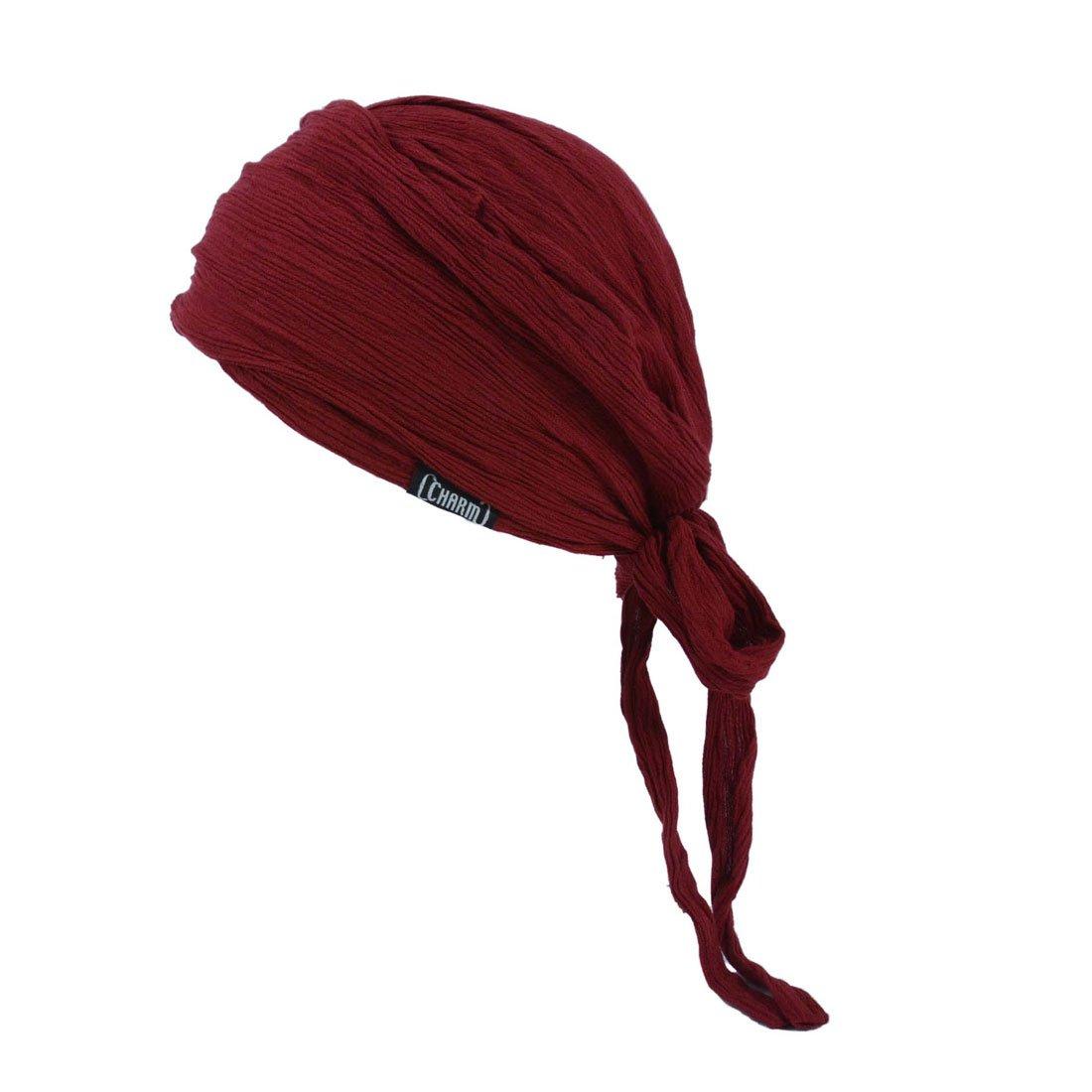 

CHARM Turban Watch [Free Size/Burgundy] Shirring Bandana Cap Hat Men s Women s