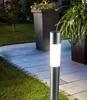 GW Solar [Stylish and Modern Light  Solar Light  7cm Diameter, 50cm Tall Aluminum Pole] [Pole Color: Silver] WhiteWarm White Switch, IPX4, No Wiring
