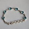 Natural Blue Topaz Bracelet, Handmade Bracelet for Women, 925 Sterling Silver Bracelet, Teardrop Topaz Bracelet, Wedding Bracelet
