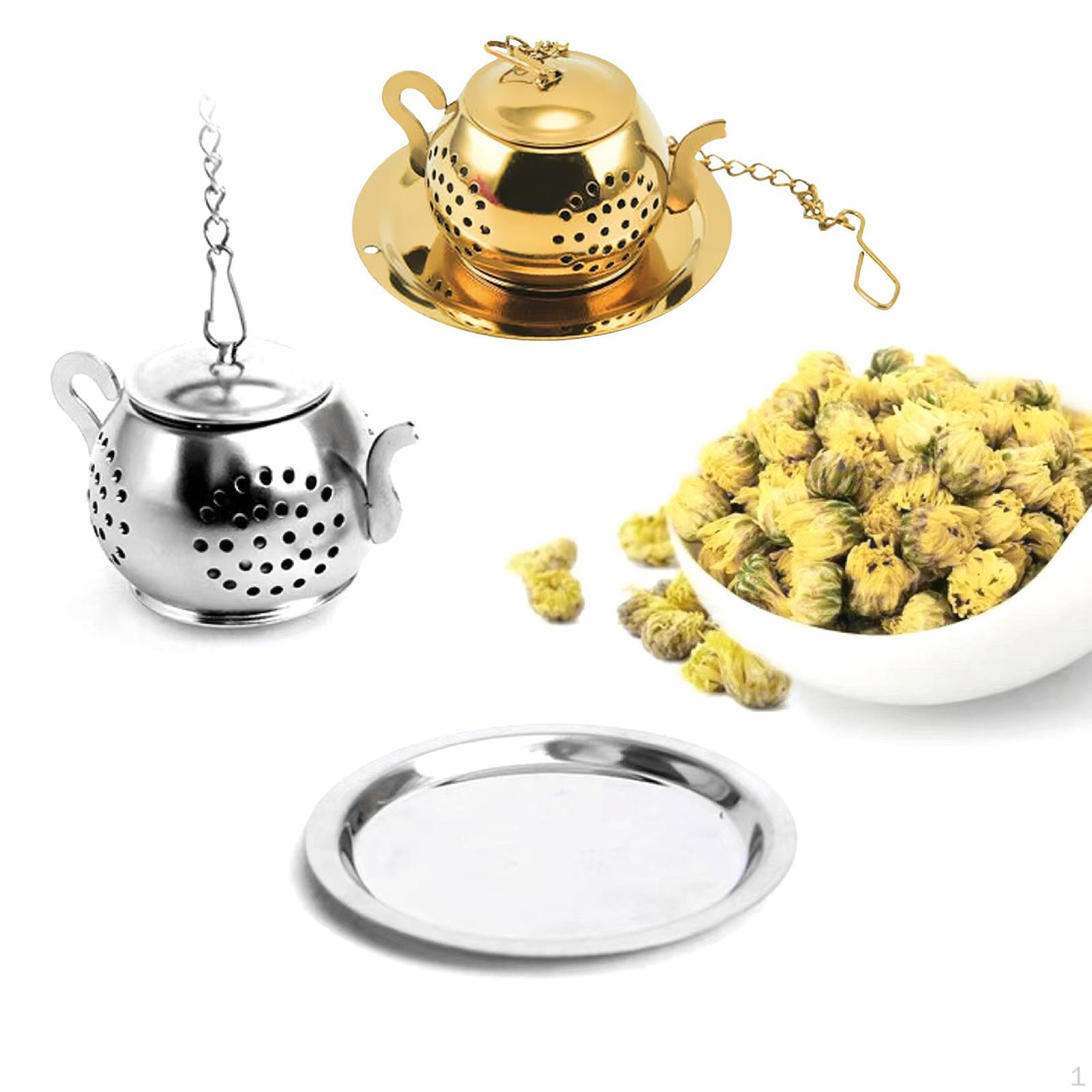 

2x Заварник для чая для рассыпного золота с удлиненным крючком-цепочкой, аксессуар из нержавеющей стали