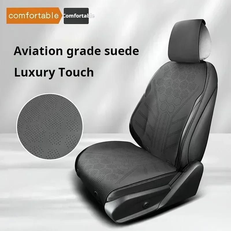 Universal All Seasons Car Seat Cover Breathable Perforated Suede Seat Anti-slip Protective Cushions Luxury Car Suede Seat Cover