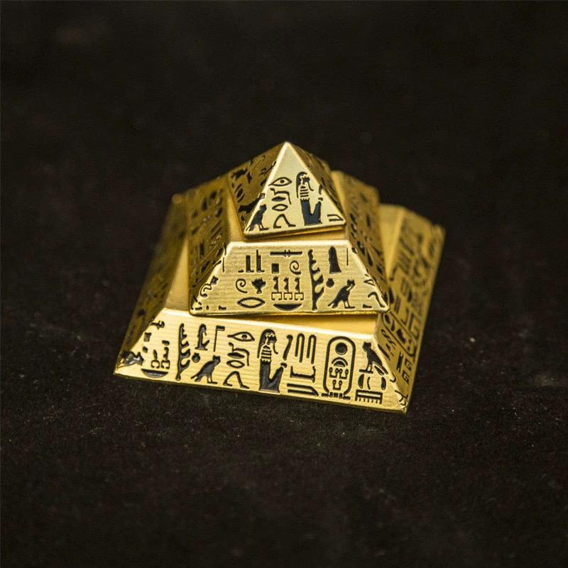 Pyramid Fingertip Gyroscope  Desktop Toy Ancient Egyptian Metal Retro Anti Anxiety Fidget Spinner For Kids Children Adutls Gifts