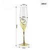 Crystal Champagne Glasses, Wedding Goblets, Red Wine Glass, European Household Sparkling Sweet Glassware, Golden Drinkware