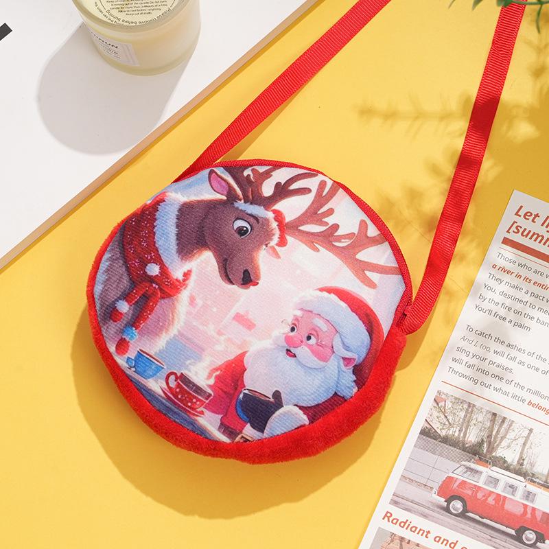 

Кошелек для монет Деда Мороза: Круглая жестяная сумка для наушников для подарков на Рождество, Новый год и День защиты детей