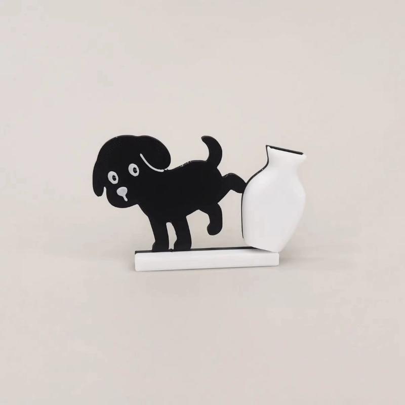 SL Kattenbaardjes Collectie Ornamenten Magnetische Cartoon Kattenhaar Opberg Herdenkingsdoosje Zwarte Kat Duwt Vaas Decor