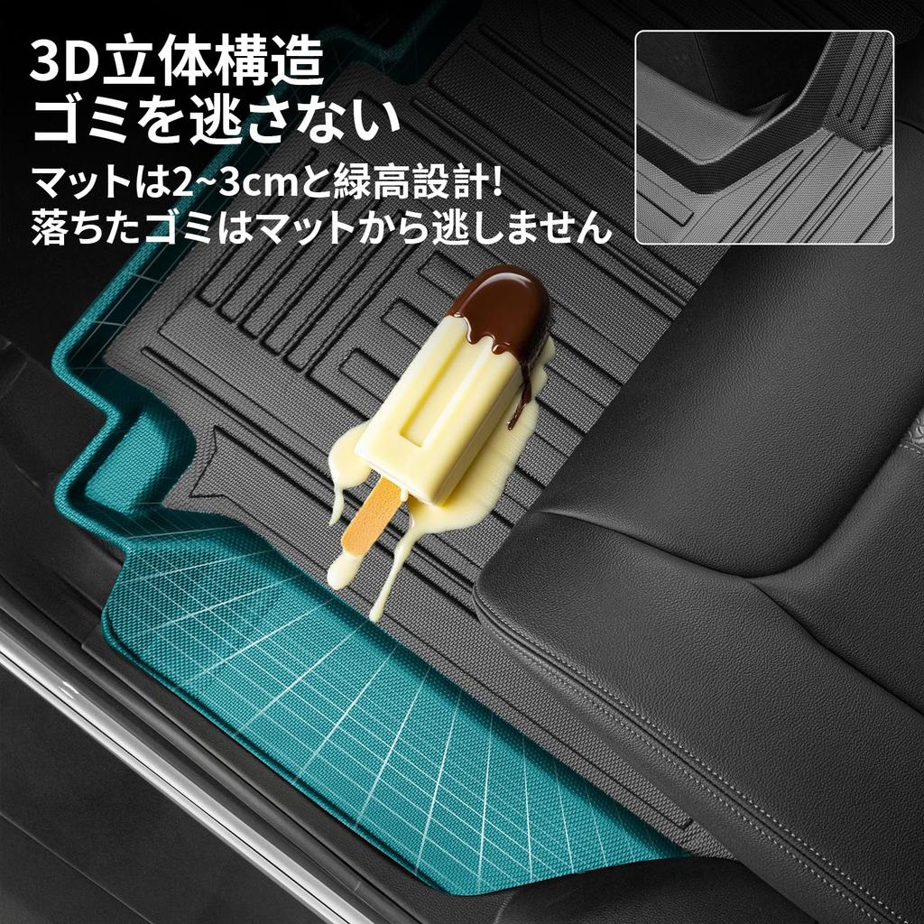 BIGKON Floor Mats for Lexus LBX 2023 1 Seat Floor Mat and 1 Passenger Seat Floor 3D and TPE Easy Interior Easy Black First-Row (December - Present),