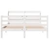 Bed Frame with Headboard Without Mattress White 135 X 190 Cm