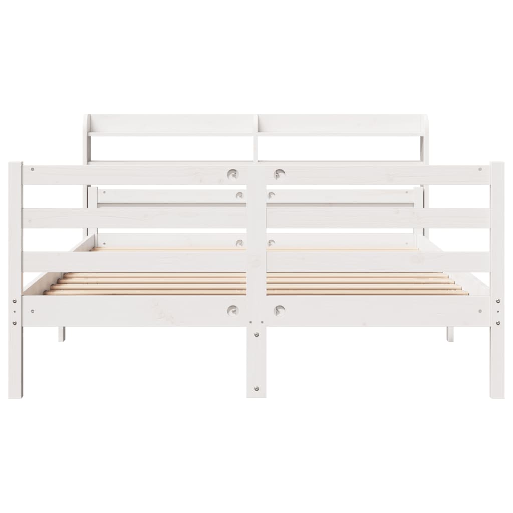 Bed Frame with Headboard Without Mattress White 135 X 190 Cm