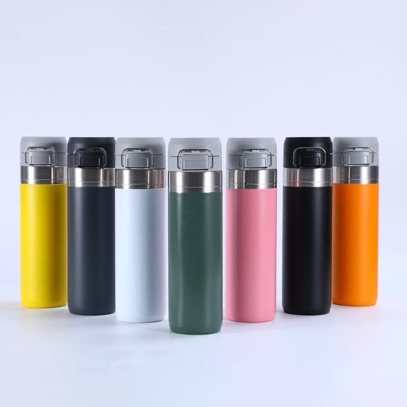 800Ml bounce cover small mouth stainless steel water bottle outdoor sports thermos cup high quality student portable cup