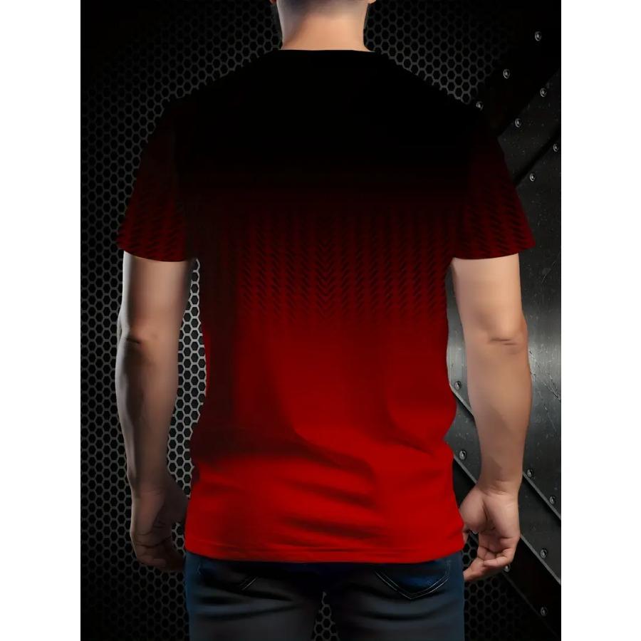 Men Geometry 3D Print T-shirts for Women Stretch Polyester Casual Short Sleeve Tops Summerwear