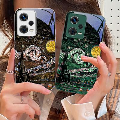 Oil Painting Starry Sky For Xiaomi Poco M4 X7 F7 Ultra X7pro F7 F6 X6 Pro F5 F4 X5 X3 F3 X2 F4 GT M3 X4 GT Tempered Phone Case