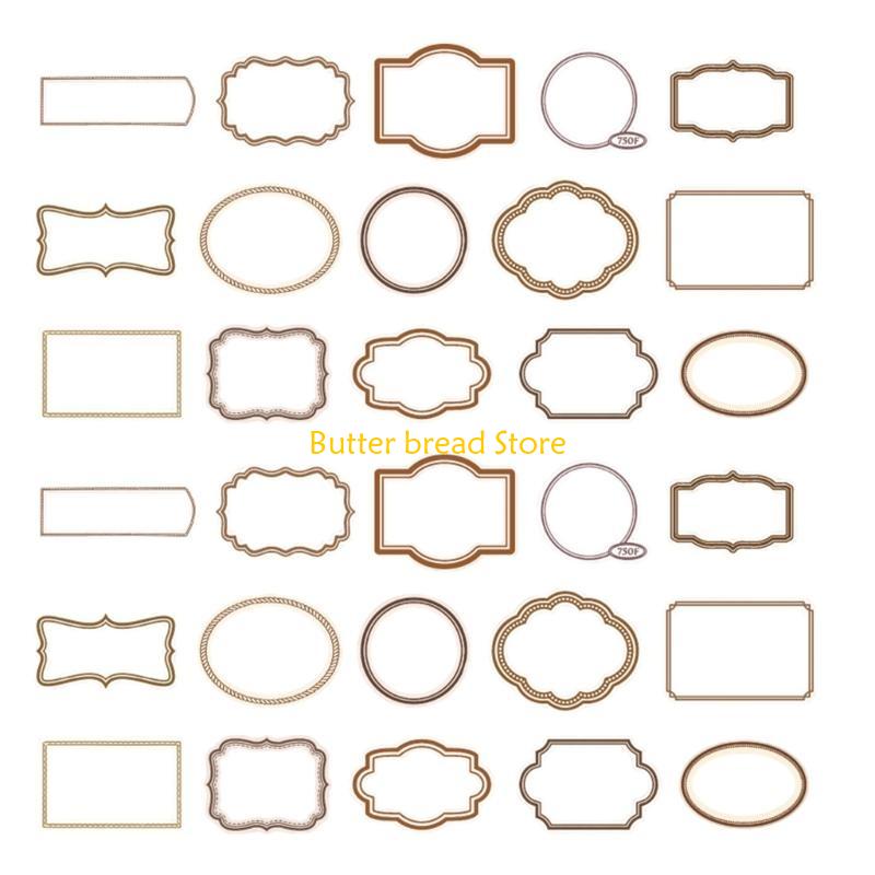 

W89C 30 Pcs Vintage Picture Frame Hollow Out Scrapbook Frames for Card Making Album