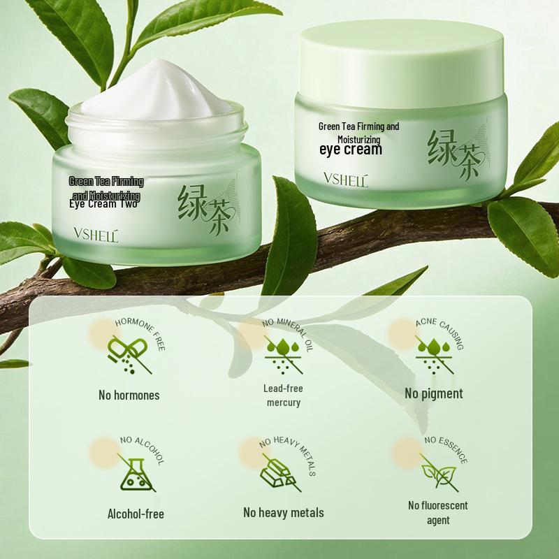 Plant Shell Green Tea Eye Cream: Firms, Hydrates, Reduces Dark Circles, and Moisturizes Sunken Eye Areas.