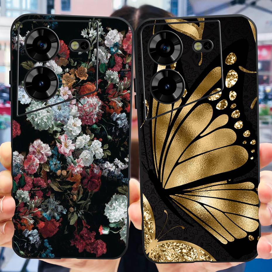 For Tecno Pova 5 LH7n Cool Dragon Pattern Phone Case For Tecno Pova5 4G Soft TPU Black Silicone Cases