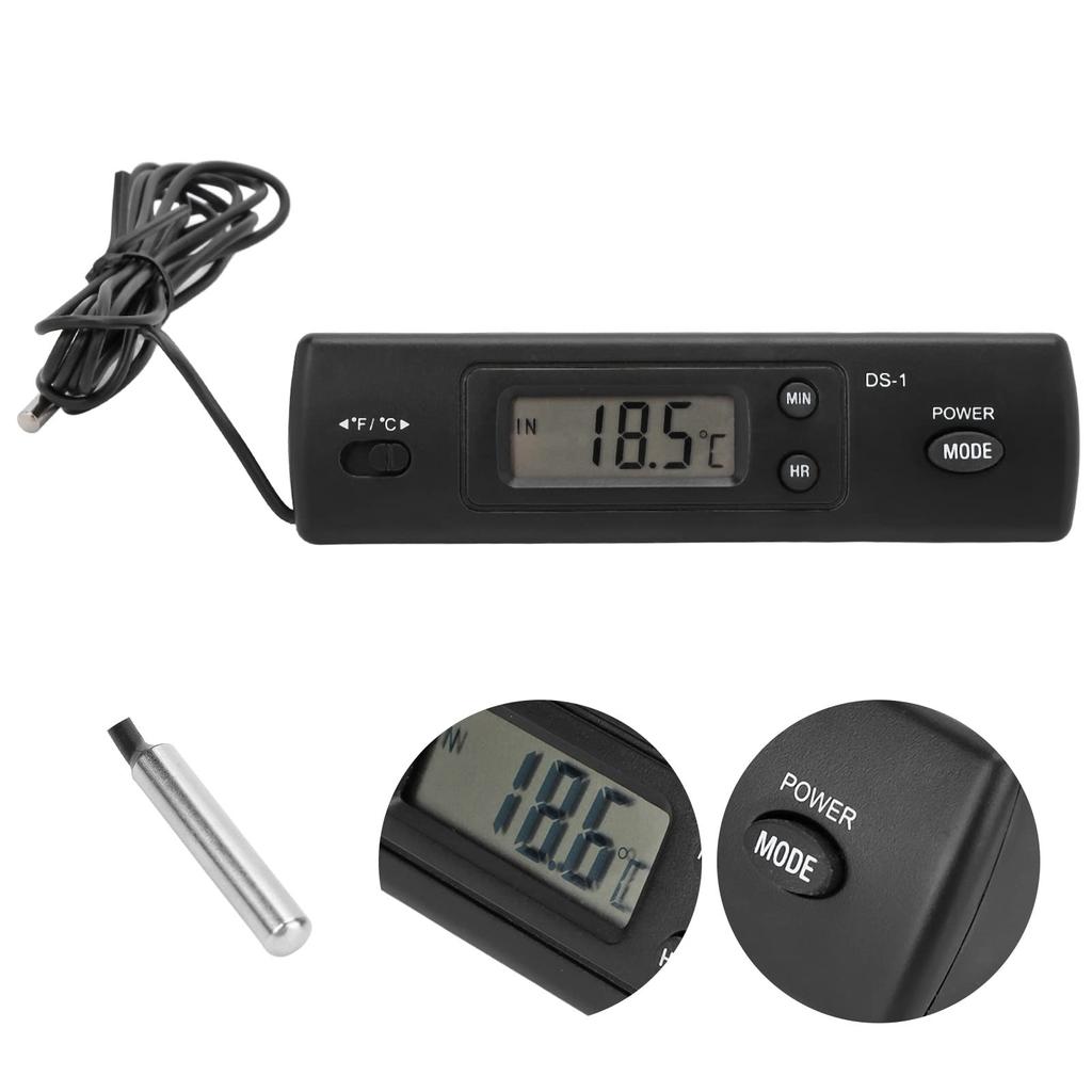 Car Thermometer, Car Temperature Digital Clock Multifunctional High Accuracy Electronic ABS Clock Car Digital Clock for Vehicle Car