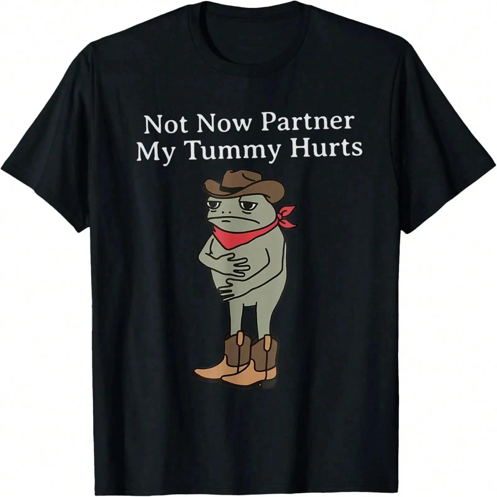 Not Now Partner My Tummy Hurts Funny Cowboy Frog Vintage T Shirt L