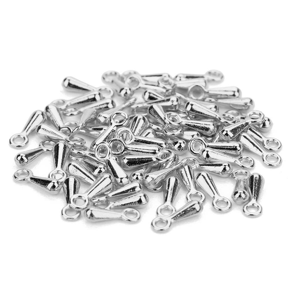 100/200pcs 2×7 3×9mm Alloy Water Drop End Beads For Jewelry Making DIY Necklace Pendant Extender Chain Tail Chain Accessories