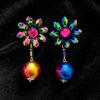 Silver Needle Resin Gradient Flower Earrings: Stylish European-American High-End Fashion Accessories for Women