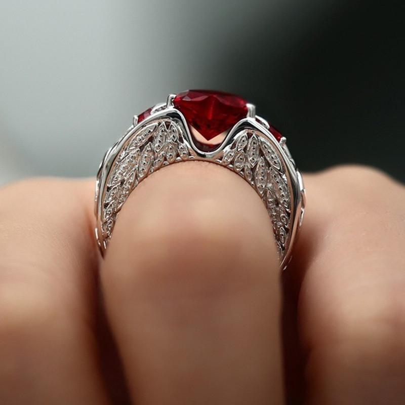 Elegant Women Ladies Rhinestone Princess Heart Shape Jewelry Wedding Ring
