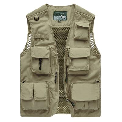 Outdoor Vest Men's Multi-pocket Work Vest Fishing and Mountaineering Lightweight Photography Vest Summer Casual Mesh Vest