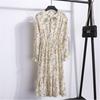 Elegant Floral Chiffon Long Sleeve Casual Vintage Boho Maxi Dress For Women