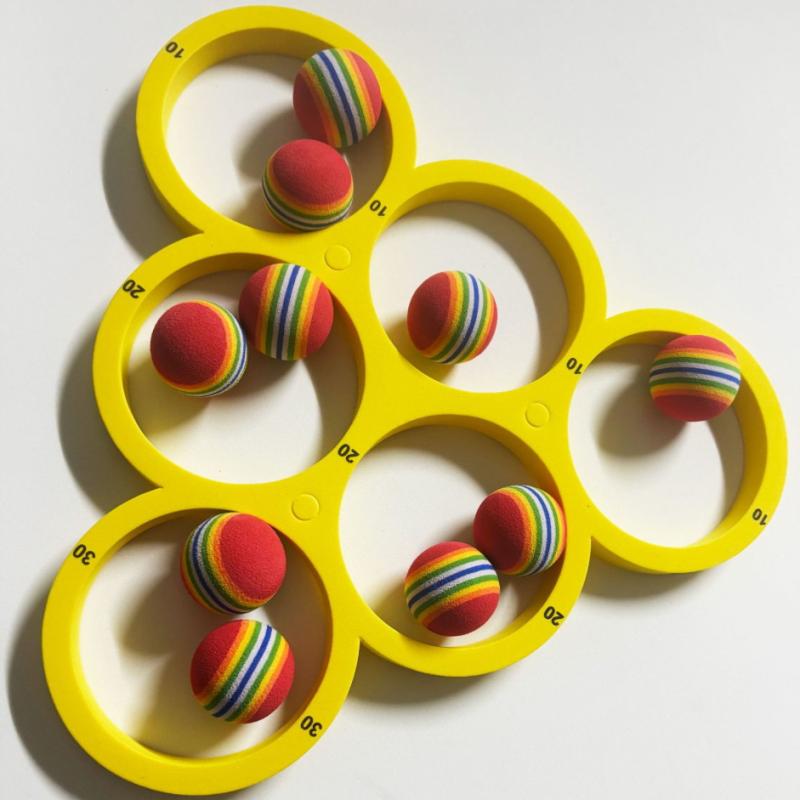 1 Set Eva Throwing Circle Fun Splash Water Sports Floating Pool Game Toy With 10/12 Rainbow Balls Throwing Game Water Sports