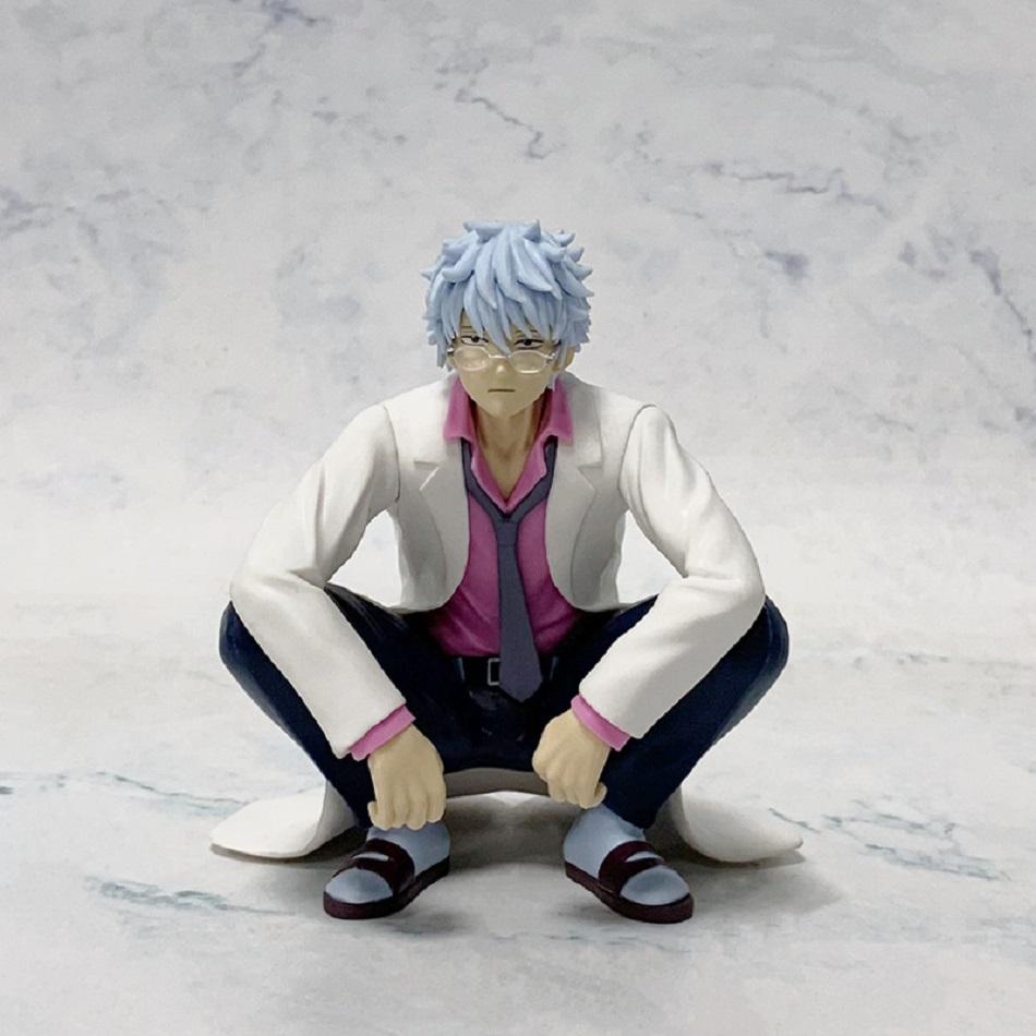 Spielzeug Modell 12CM Hockende Anime GINTAMA Sakata Gintoki Lehrer der 3. Klasse Ginpachi aus Klasse Z Anime Figur PVC Sammlung Geschenke