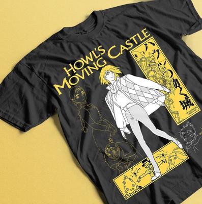 T-shirt Howl e Sophie, T-shirt Il Castello Errante di Howl, Maglietta Anime di Hayao Miyazaki,