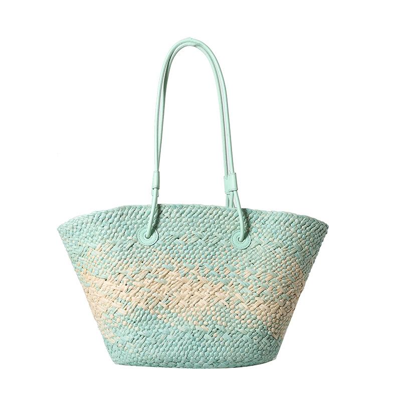 Casual Rattan Large Capacity Tote Designer Wicker Woven Women Handbags Summer Beach Bali Straw Bag Lady Travel Big Basket Purse