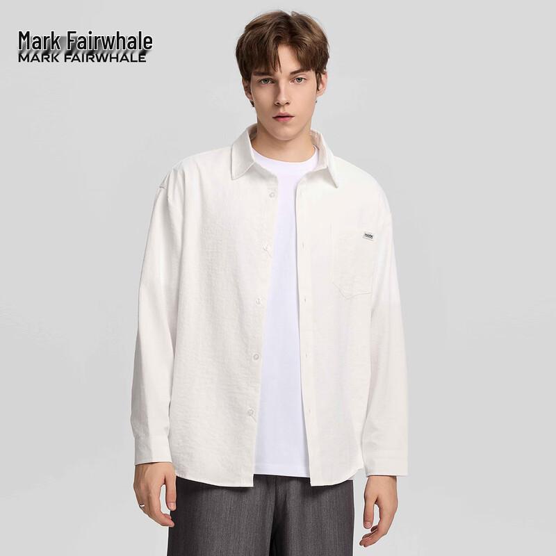 Mark Fairwhale Men's Casual Long Sleeve Solid Shirt
