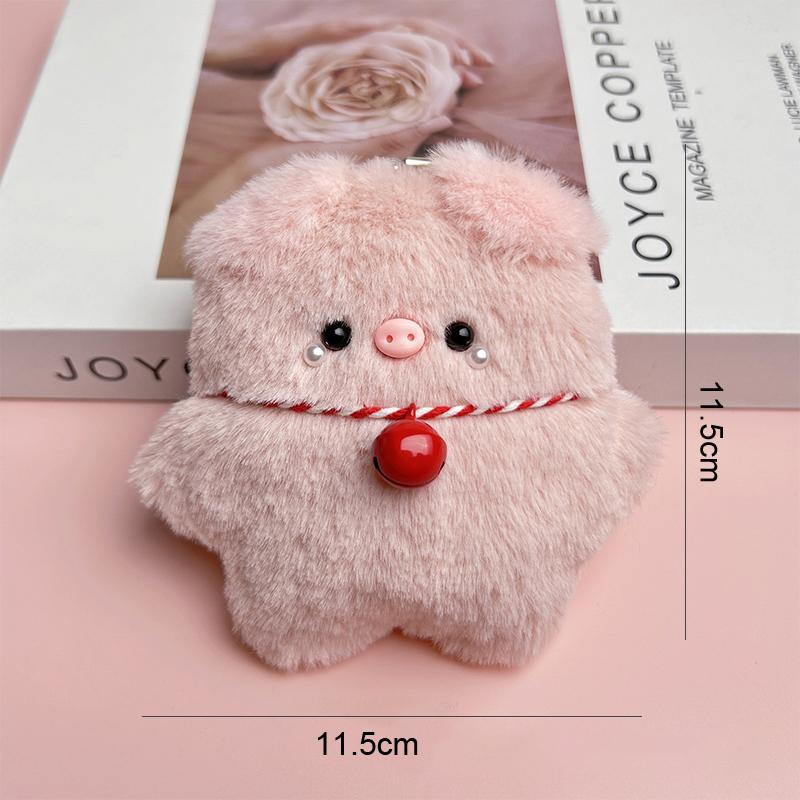 Cute Cartoon Plush Pig Keychain Creative Sunglasses Pig Doll Keychain Kawaii Stuffed Toy Backpack Pendant Decoration Gifts